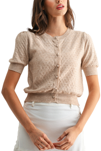 Short Sleeve Knit Cardigan