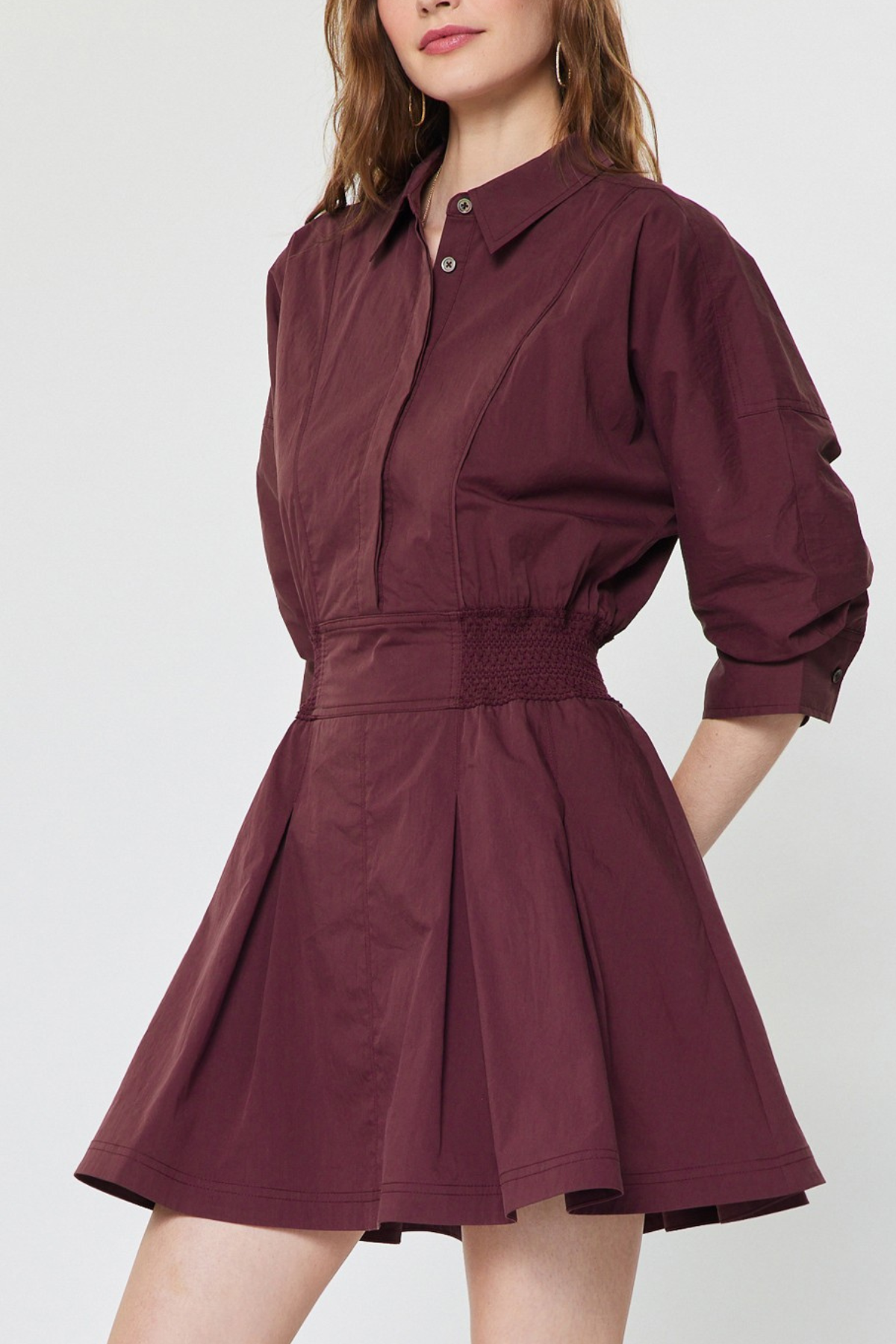 Flared Shirt Mini Dress