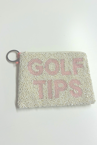 Golf Tips Beaded Coin Purse