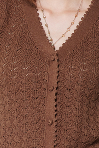 Short Sleeve Scalloped Edge Cardigan
