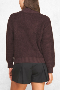 Mock Neck Henley Sweater