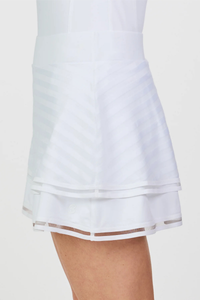 Sofibella White Stripes Flounce Skirt