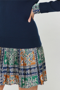 Woven Combo Sweater Dress