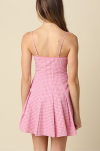 Justine Gingham Flared Mini Dress