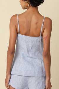 Vera Linen Button Front Top