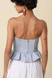 Melly Striped Peplum Top
