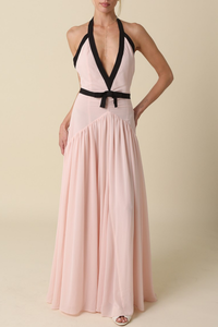 Evelyn Contrast Ribbon Maxi Dress