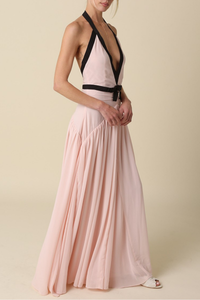 Evelyn Contrast Ribbon Maxi Dress
