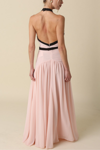 Evelyn Contrast Ribbon Maxi Dress
