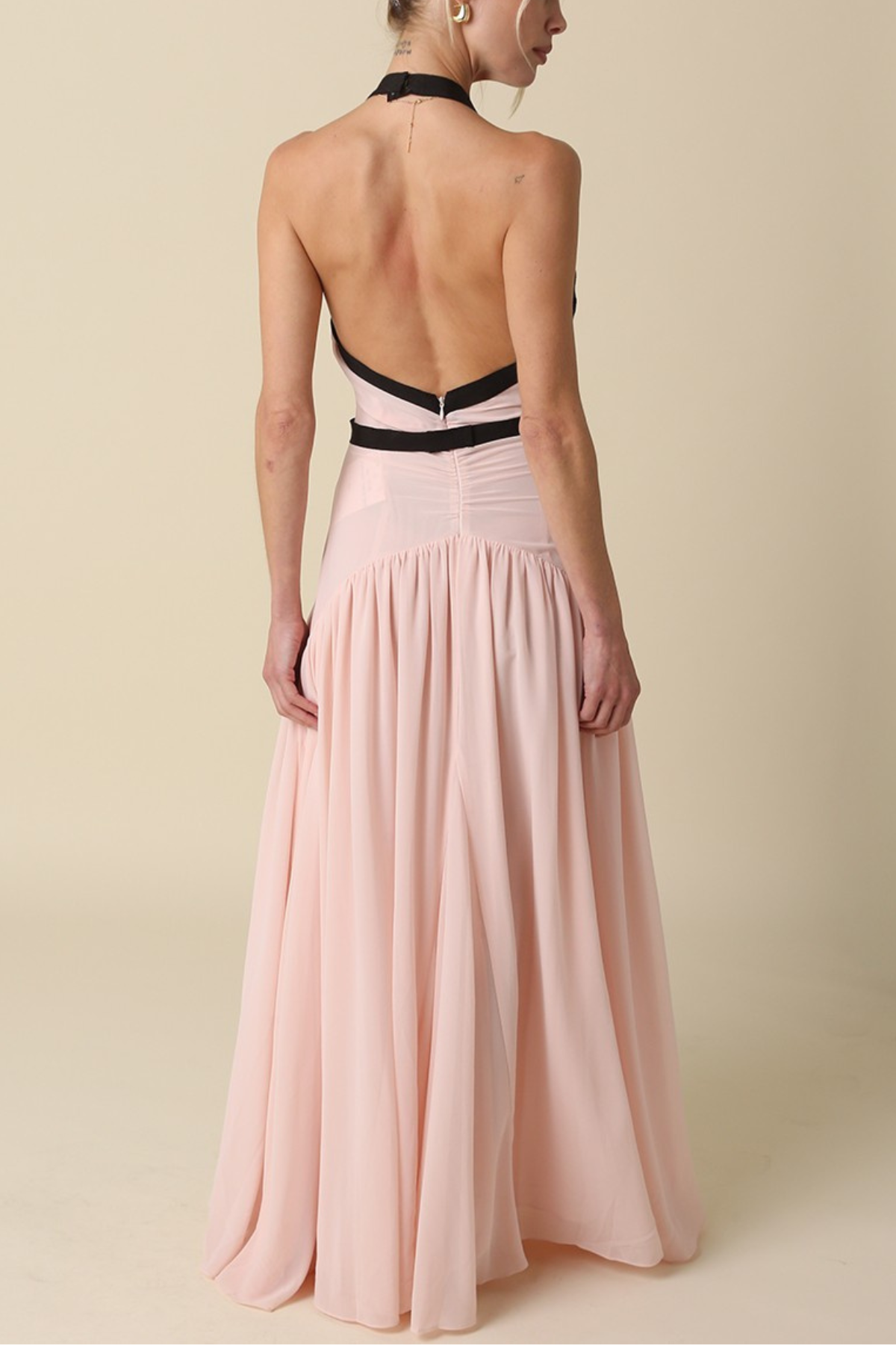 Evelyn Contrast Ribbon Maxi Dress