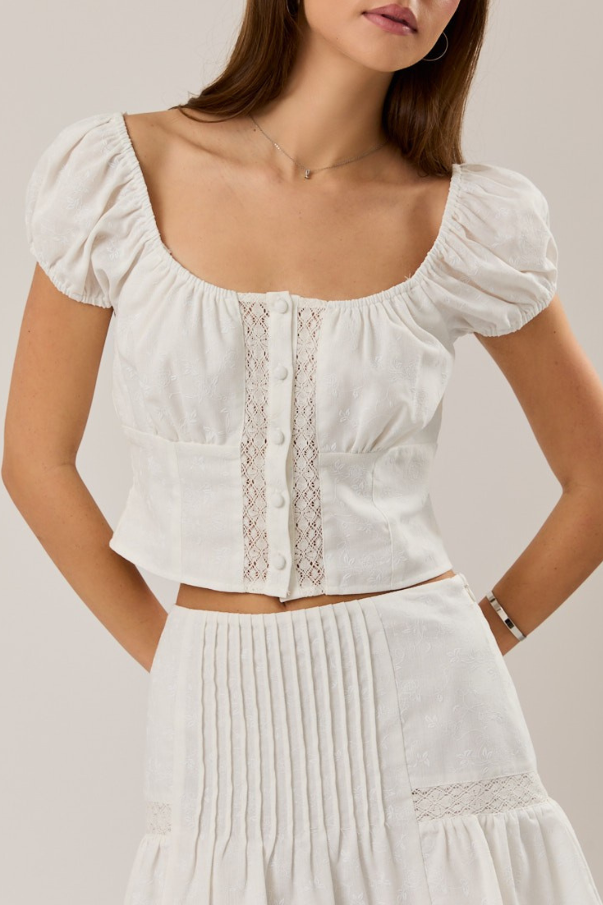 Mia Lace Trim Bottom Top
