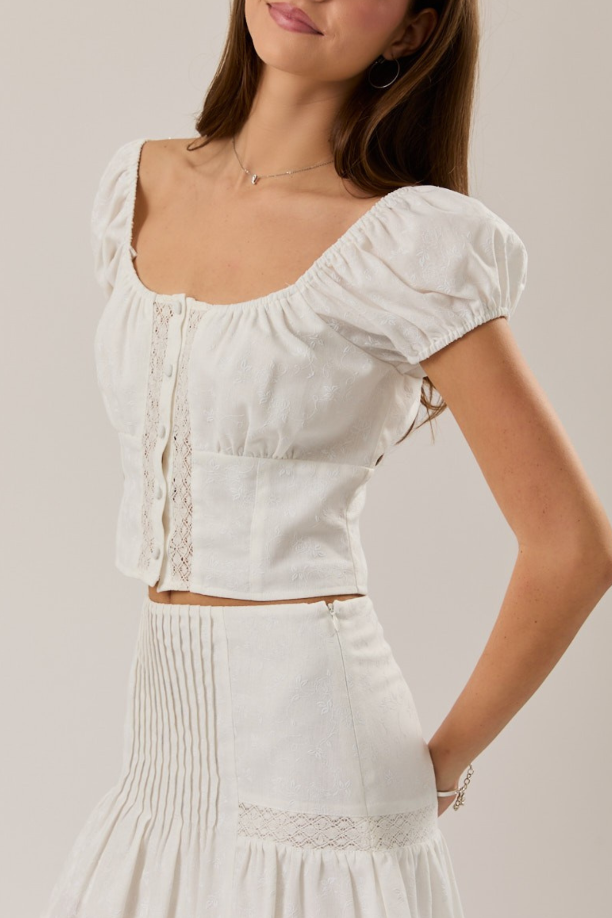 Mia Lace Trim Bottom Top