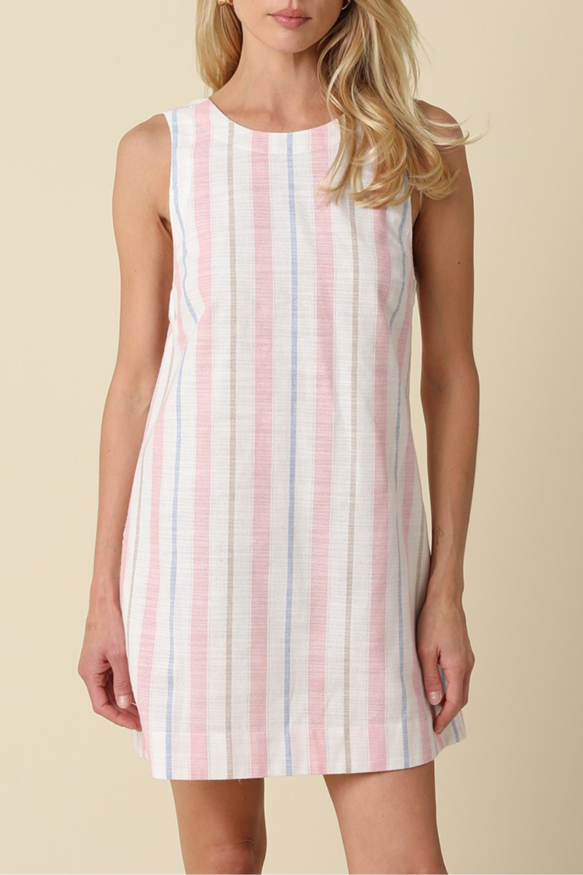 Isla Striped Open Back Mini Dress
