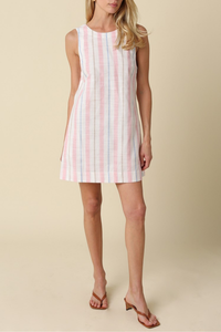 Isla Striped Open Back Mini Dress