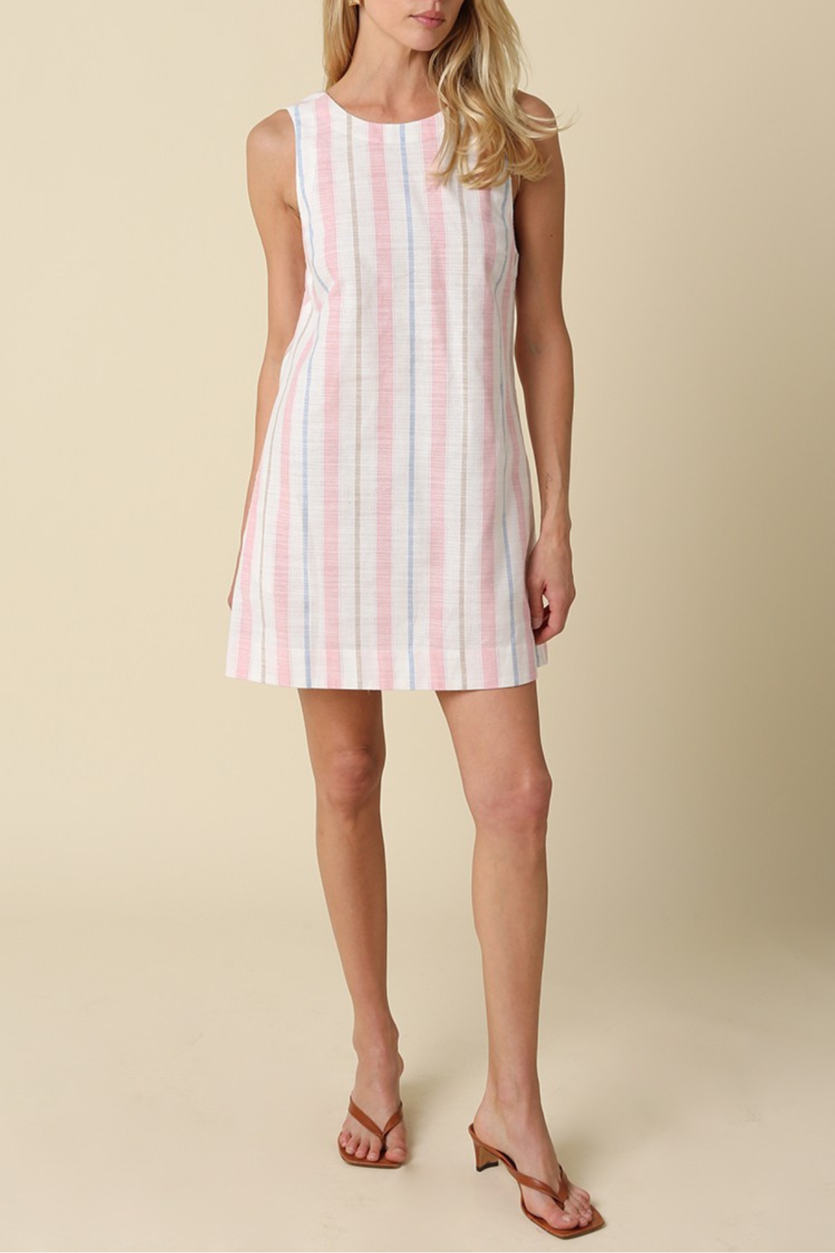 Isla Striped Open Back Mini Dress