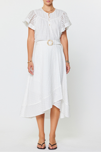 Asymmetric Hem A-Line Midi Skirt