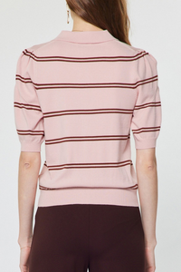 Short Sleeve Knit Polo Top