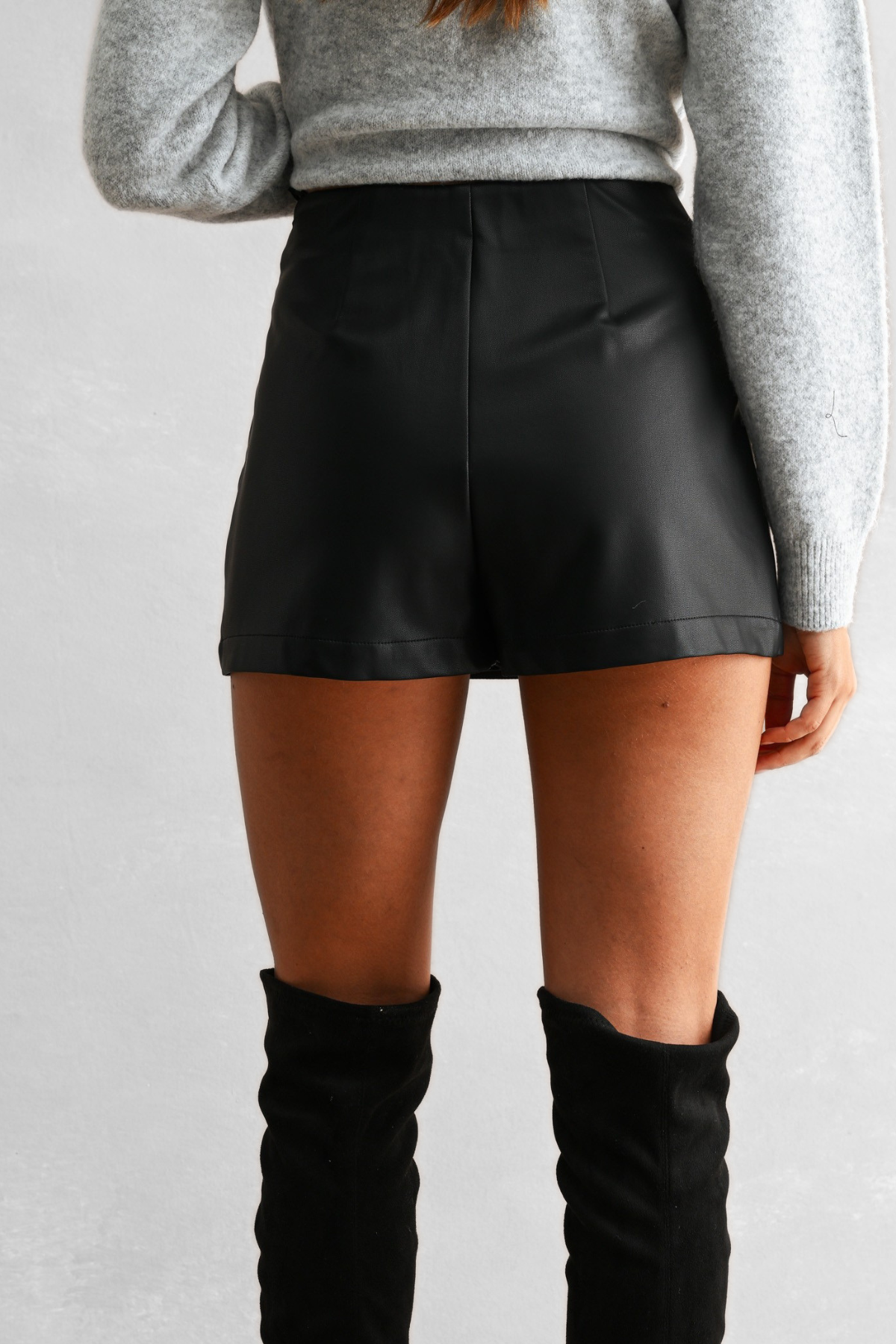 Faux Leather High Waist Mini Skirt
