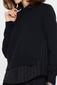 Woven Combo Sweater Shirt