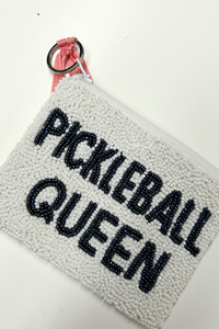Pickleball Queen Beaded Coin Purse