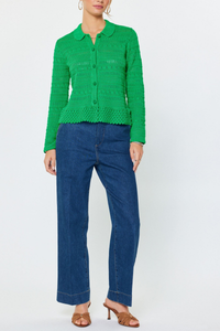 Open Knit Long Sleeve Cardigan