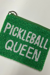 Pickleball Queen Beaded Coin Purse