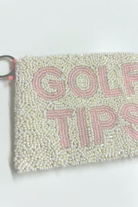 Golf Tips Beaded Coin Purse