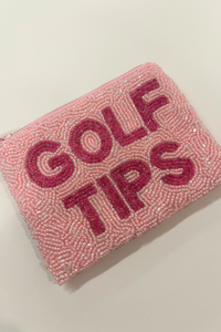 Golf Tips Beaded Coin Purse