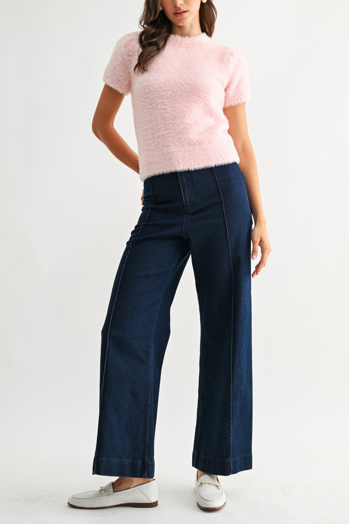 Fuzzy Knit Sweater Top