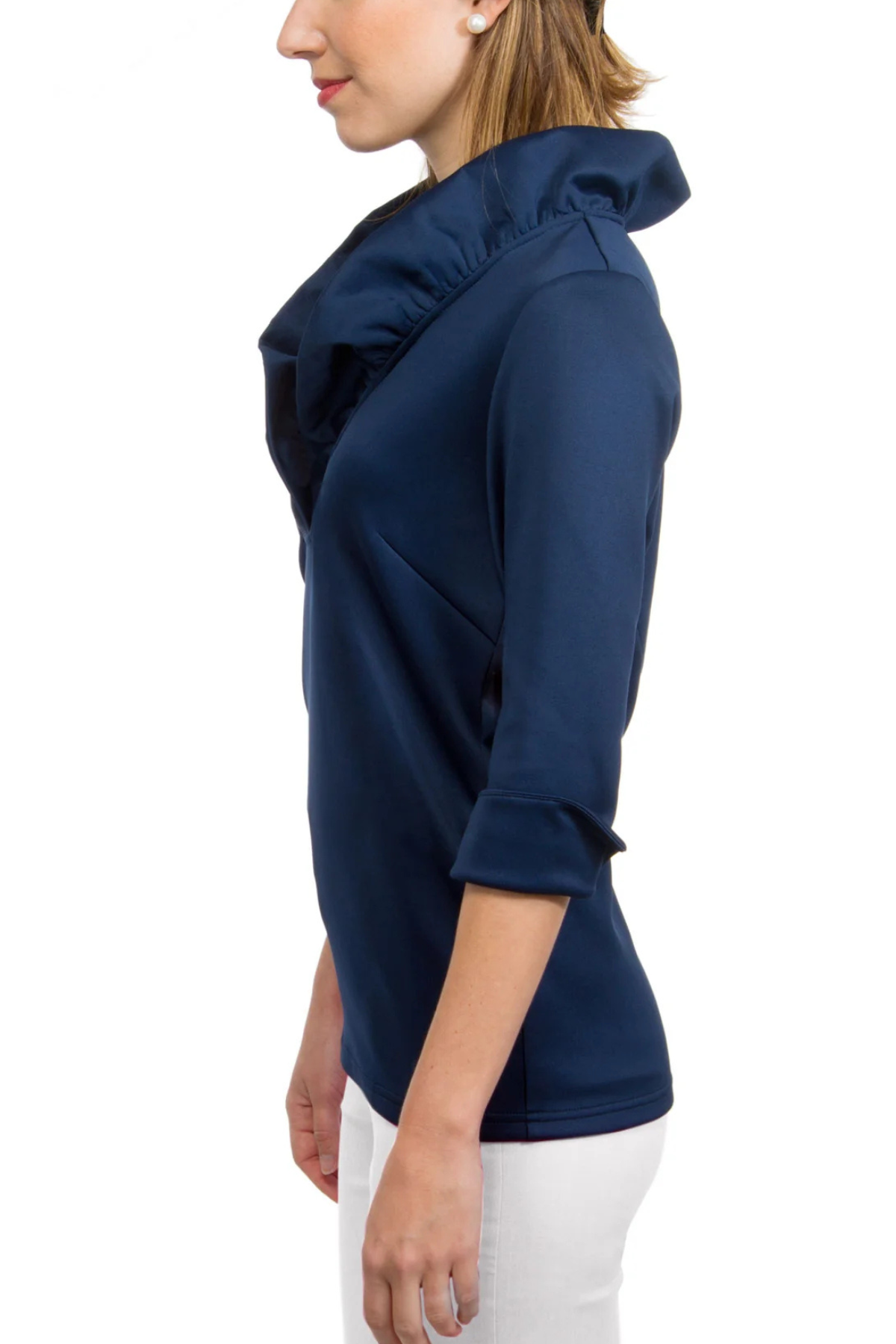 Jersey Ruffle 3/4 Sleeve Top