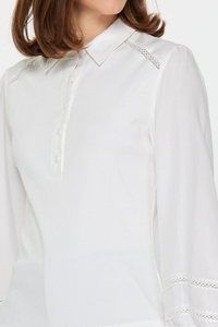 Mixed Media Polo Knit Top