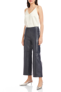 Fifteen-Twenty Faux Patent Leather Cropped Pants