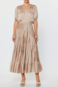 Pleated Tiered Skirt