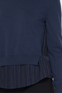 Woven Combo Sweater Shirt