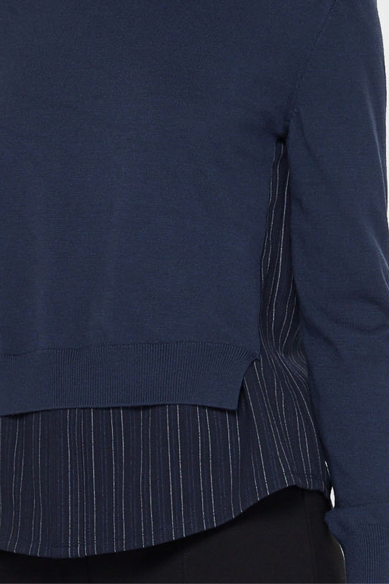 Woven Combo Sweater Shirt