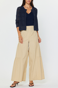 Open Knit Button Down Cardigan