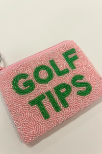 Golf Tips Beaded Coin Purse