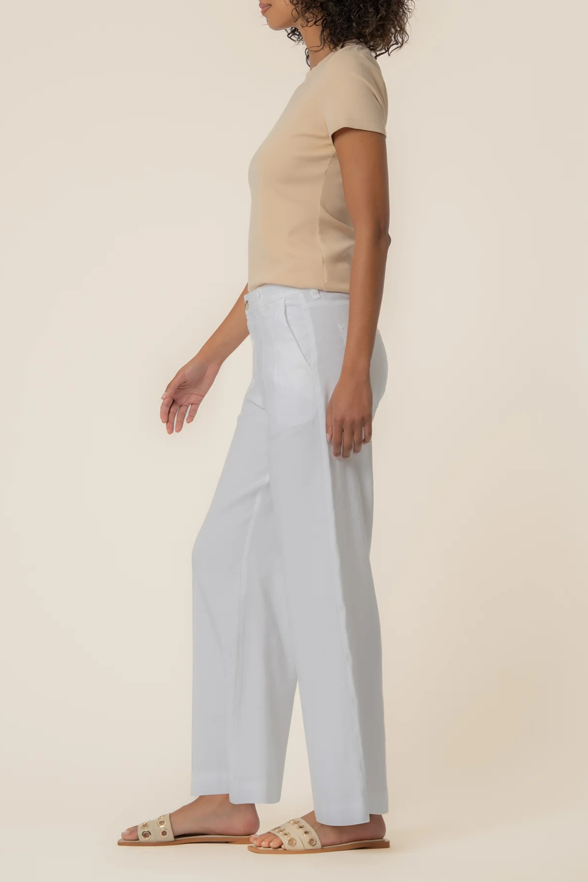 Kut Meg Linen High Rise Wide Straight Leg