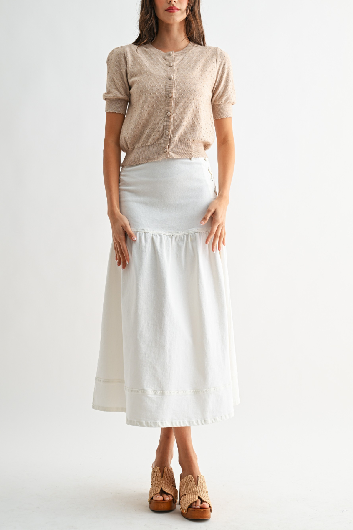 Short Sleeve Knit Cardigan