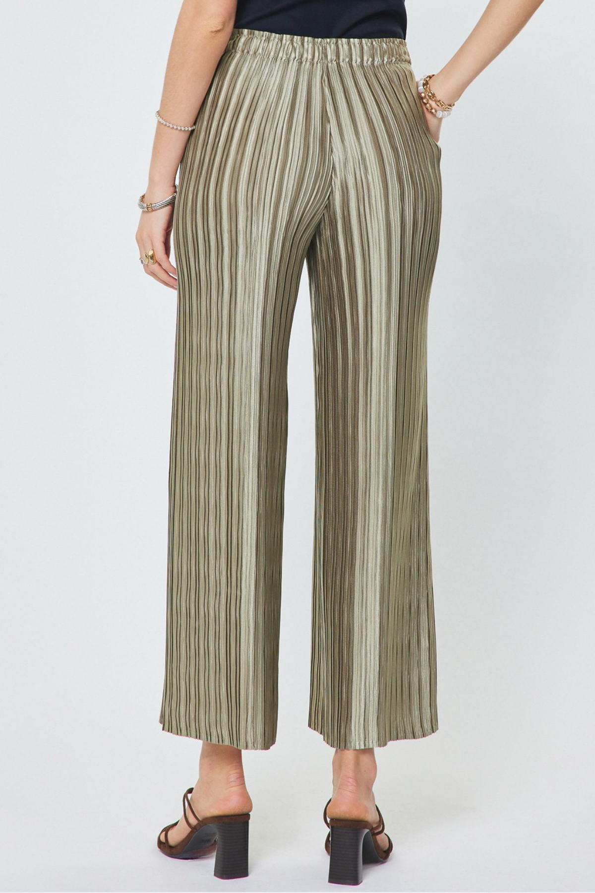 Crinkle Pleated Drawstring Pants