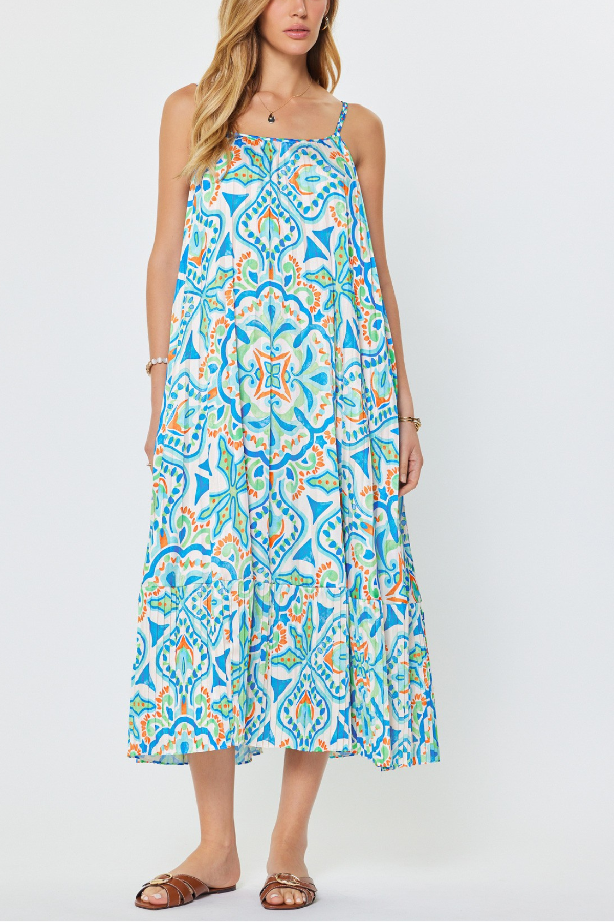 Printed Cami Midi Dress