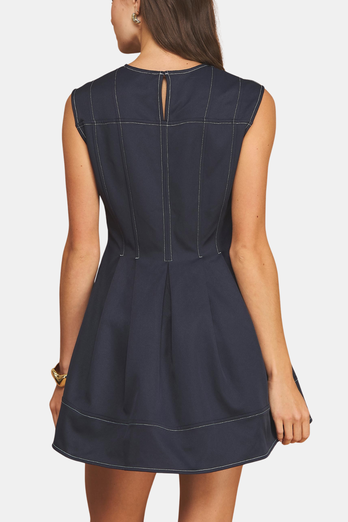 Sleeveless Pleated Mini Dress