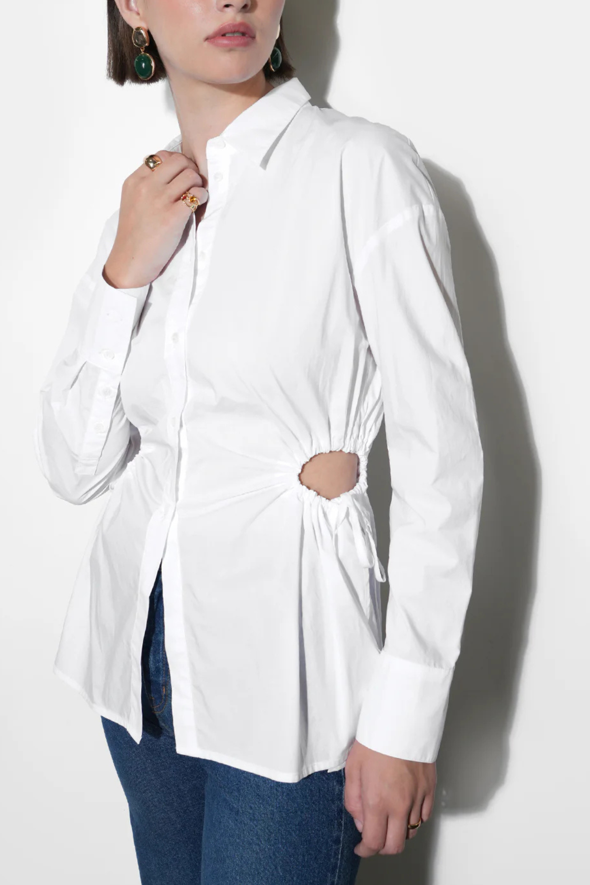 Naira Side Open Drawstring Shirt