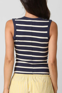 Macy Striped V Neck Tank Top