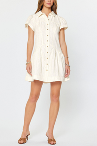 Textured Button Down Mini Dress