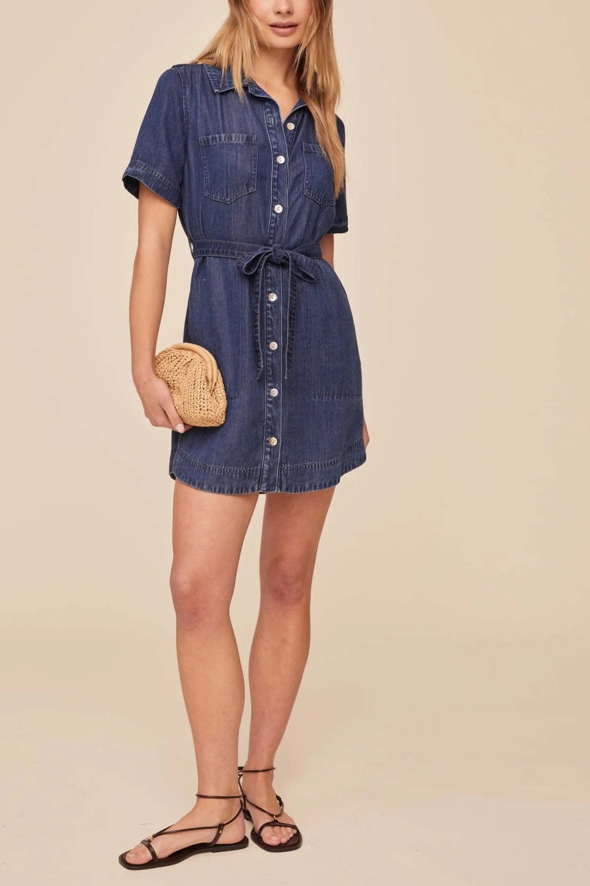 Bella Dahl Short Sleeve Utility Shirt Dress