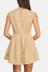 Sleeveless Pleated Mini Dress
