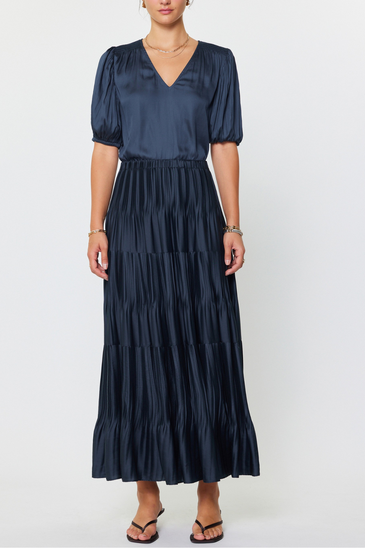 Pleated Tiered Skirt