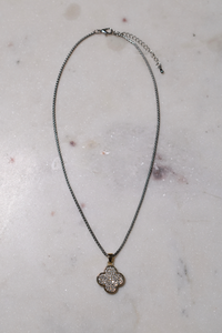 Mixed Metal Clover Pendant Necklace