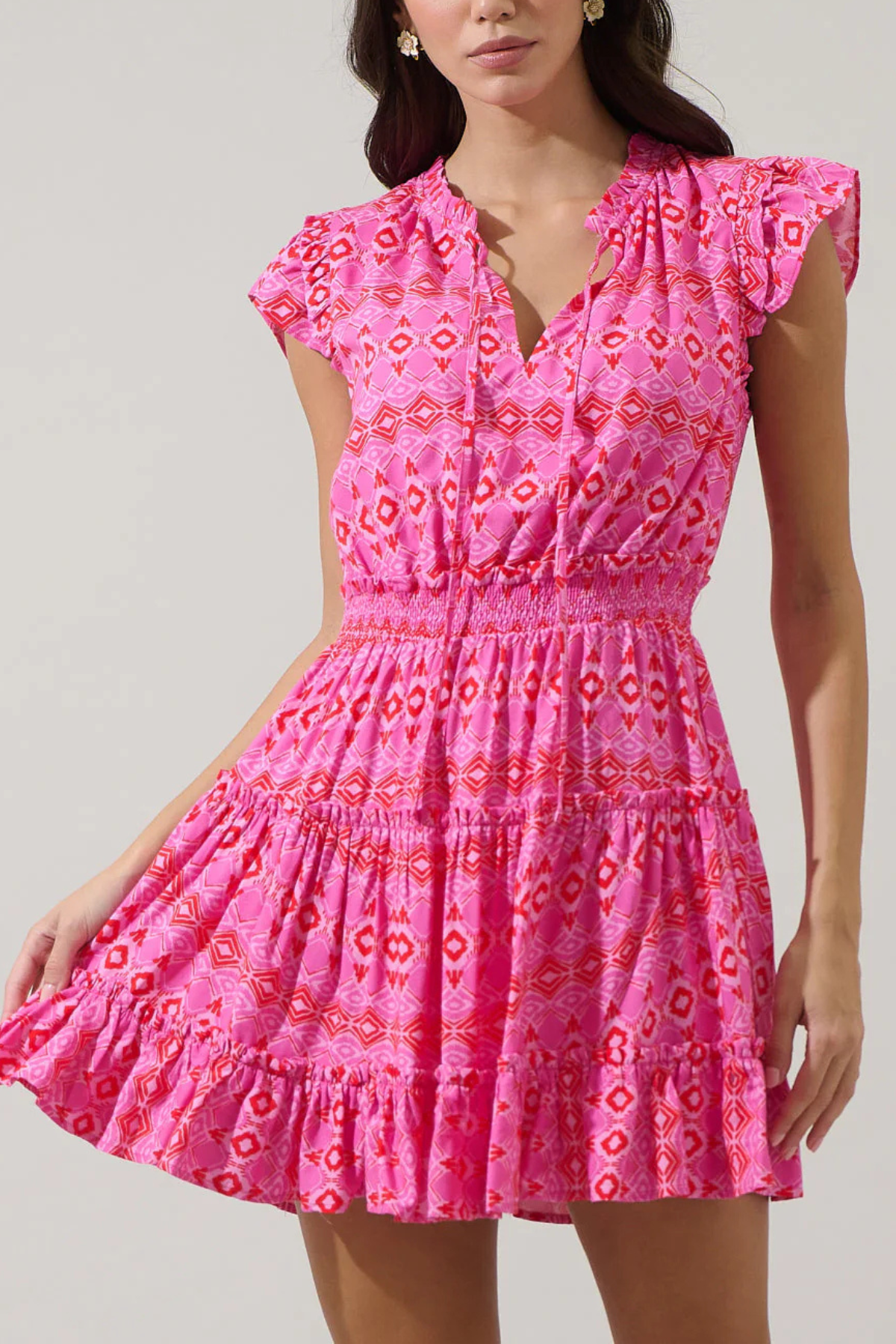 Mirany Ikat Toledo Tiered Mini Dress